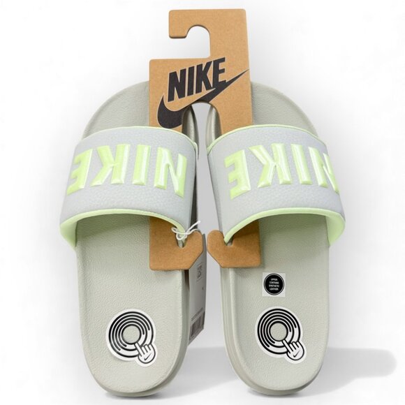New Nike Offcourt Slide Womens Sandals Light Silver Barely Volt BQ4632-013 - Picture 1 of 11